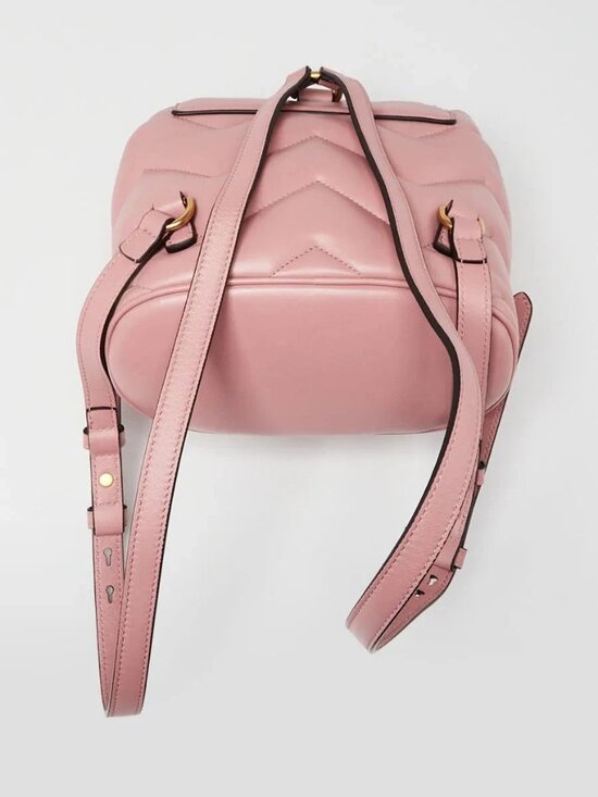 Gucci Pink Quilted Leather Marmont Backpack Bag